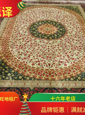 毯译 出口海外大尺寸客厅波斯高贵手工真丝地毯 361x541厘米