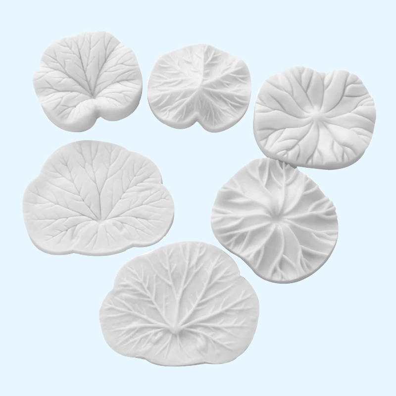 荷花荷叶仿真脉络纹理硅胶压模翻