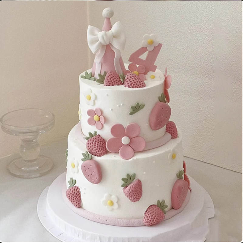 草莓造型硅胶模具 生日蛋糕装饰diy巧克力翻糖立体水果烘焙用磨具