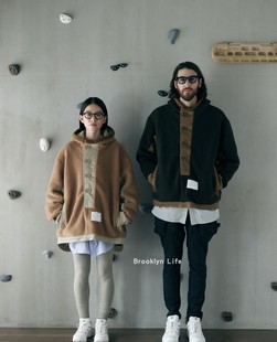 Outdoor Comfy Garment摇粒绒全棉拼接复古连帽外套C43 CMF 现货