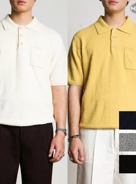 Militora917夏季度假棉混纺老钱优雅松弛百搭针织短袖圈圈纱Polo
