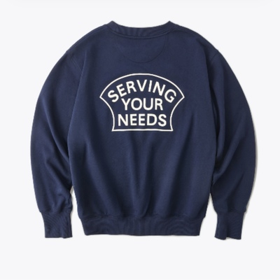 现货 SERVING YOUR NEEDS/Needs Crewneck 圆领前后印花毛圈卫衣