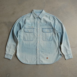 衬衫 日系复古水洗100%新疆棉青年布刺绣宽松长袖 24AW DAMBOLAND