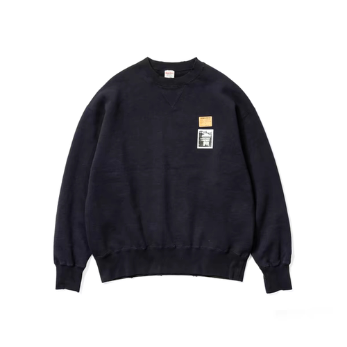 REMOCREVO Distressed Washed Crew-Neck SWEATSHIRT破坏水洗卫衣