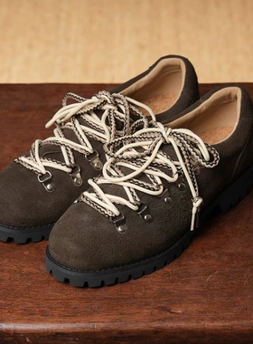 SOFT CONTAINER 深棕色翻毛皮低帮徒步登山鞋复古休闲皮鞋户外