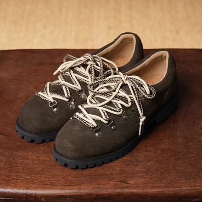 SOFT CONTAINER 深棕色翻毛皮低帮徒步登山鞋复古休闲皮鞋户外