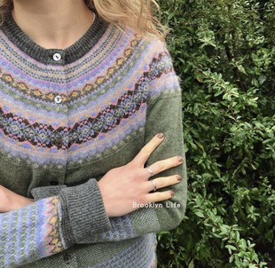 多色选女款 现货 苏格兰产撞色提花羊毛开衫 ERIBE C3735 正品