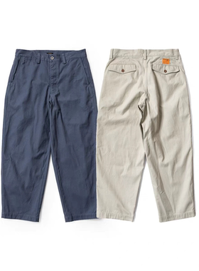 REMOCREVO Duck Canvas Trousers 帆布休闲裤复古工装裤九分裤