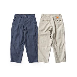 REMOCREVO Duck Canvas Trousers 帆布休闲裤复古工装裤九分裤