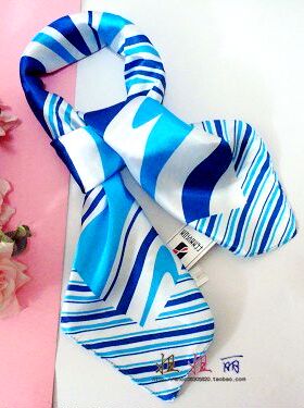 蓝色春秋正装服务员银行小方巾
