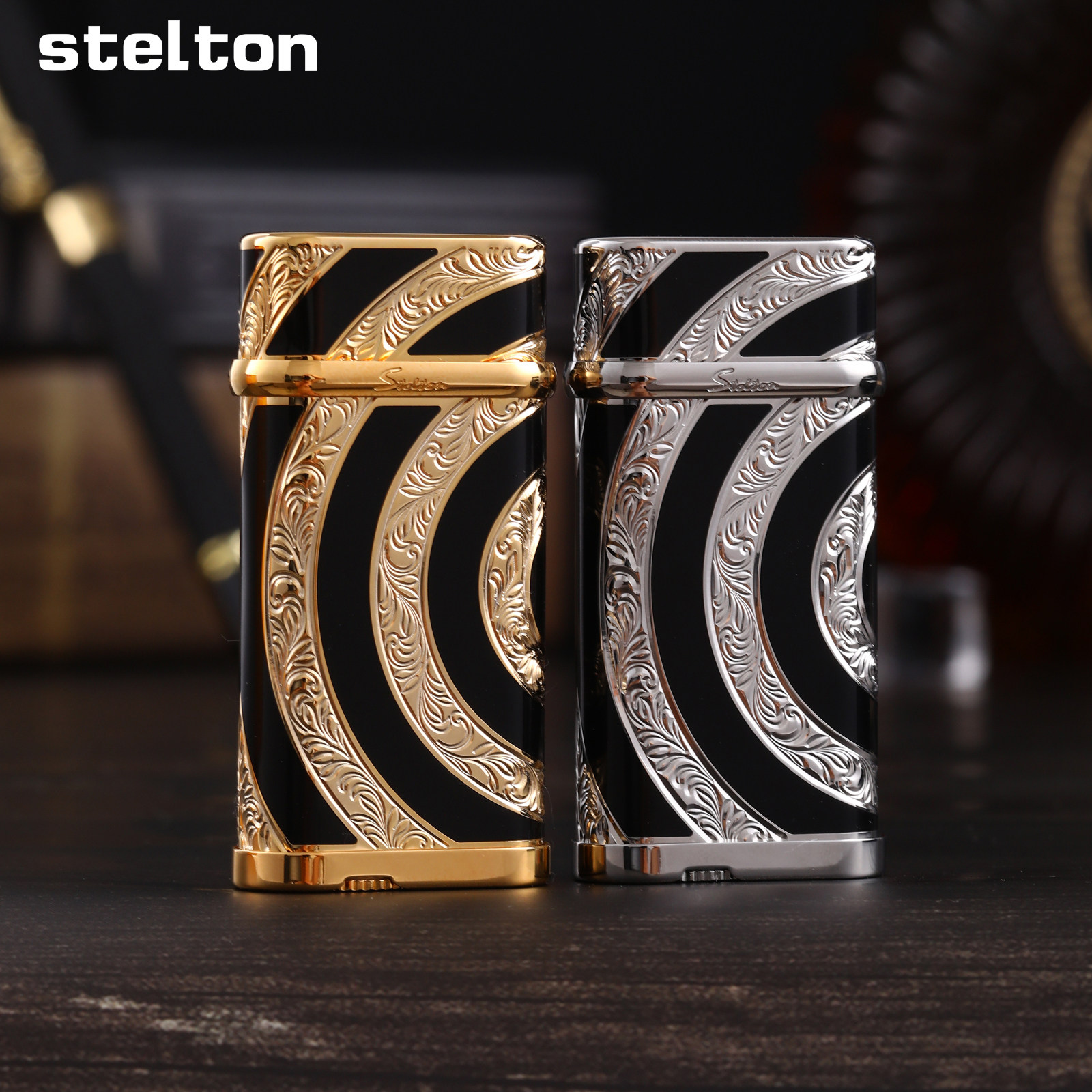 Stelton斯特腾朗声充气打火机黄铜砂轮圆梦花复古个性创意送礼