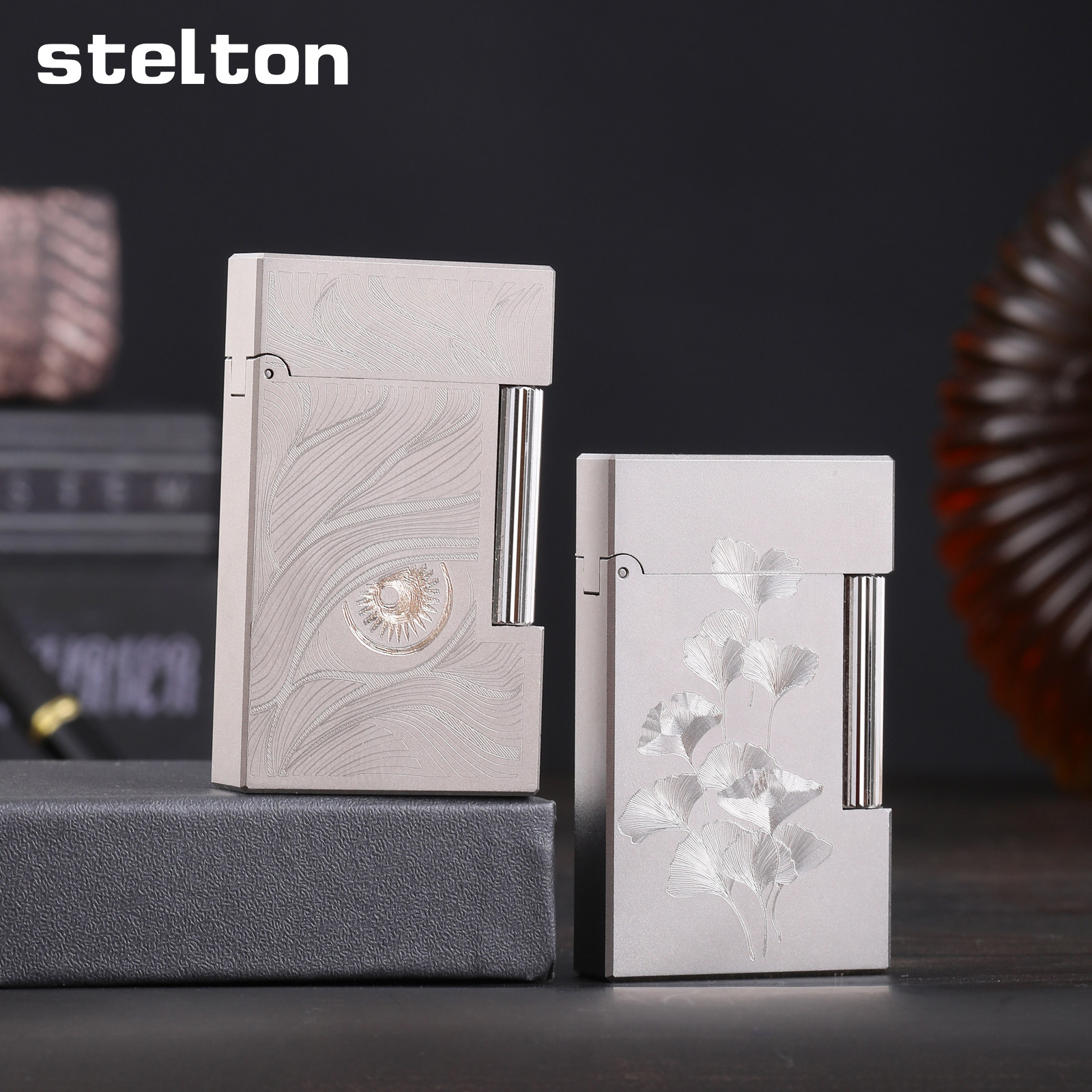 Stelton斯特腾朗声打火机充气钢音侧滑砂轮复古磨砂雕刻创意新颖