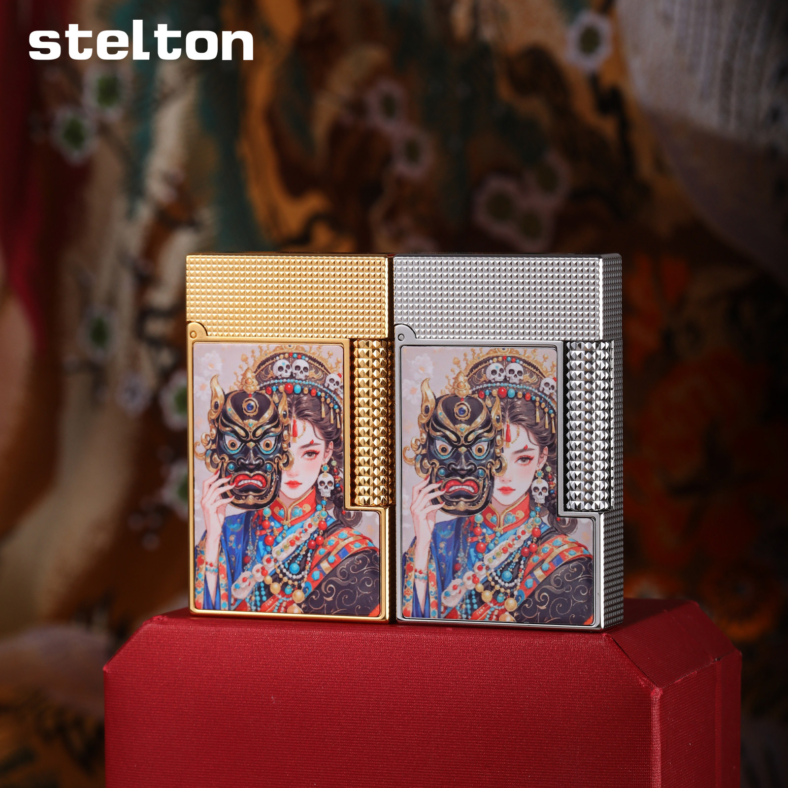 Stelton斯特腾朗声充气打火机侧滑彩绘扎基拉姆创意个性高档送礼