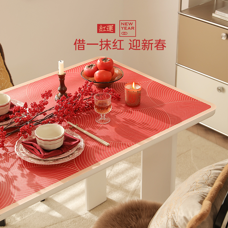 新年皮革桌垫防油防水春节