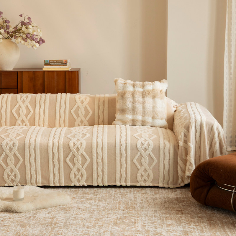 冬季沙发盖布加厚毛绒沙发盖巾全包套罩冬天奶油风沙发垫高级感,居家布艺,沙发套,淘宝优惠券,粉丝福利购,淘宝优惠卷