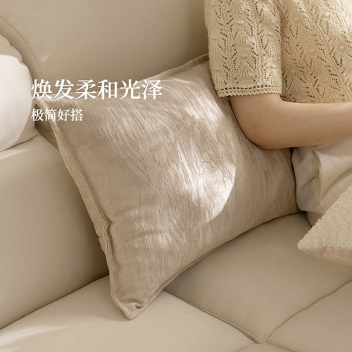 2025新款抱枕靠枕沙发客厅长枕长条雪尼尔法式轻奢高级感纯色靠垫
