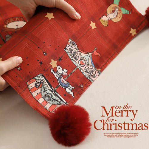 圣诞桌旗节日装饰氛围感场景布置