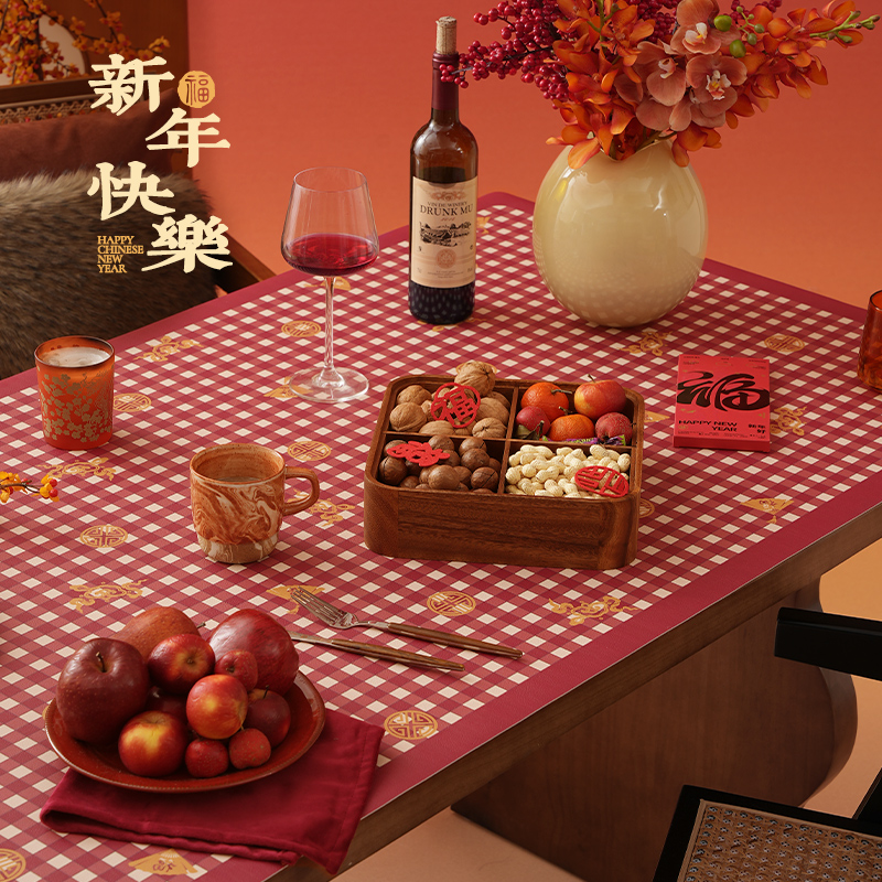 新年桌布餐桌桌垫防油防水节日
