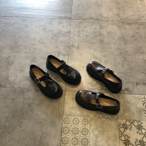 百搭舒适T型绑带厚底小皮鞋单鞋