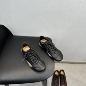 时尚 百搭圆头厚底舒适女鞋 真皮复古拼色休闲运动鞋 2025新款 德训鞋