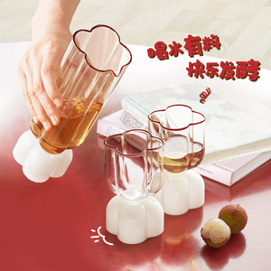 纳茉小红花高绷硅玻璃冷水壶水杯