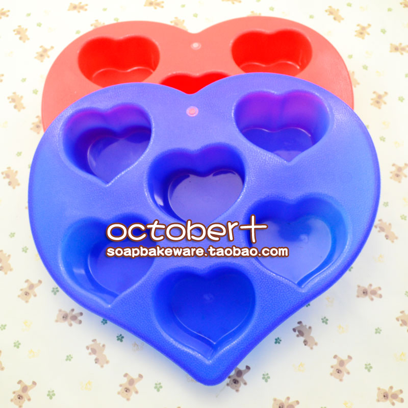 觅爱馆 6连爱心果冻布丁硅胶蛋糕烘焙点心模具 微瑕品 次品