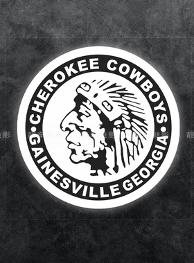 魅影车贴 COWBOYS 印第安酋长 汽车玻璃 摩托车挡风 行李箱创意贴