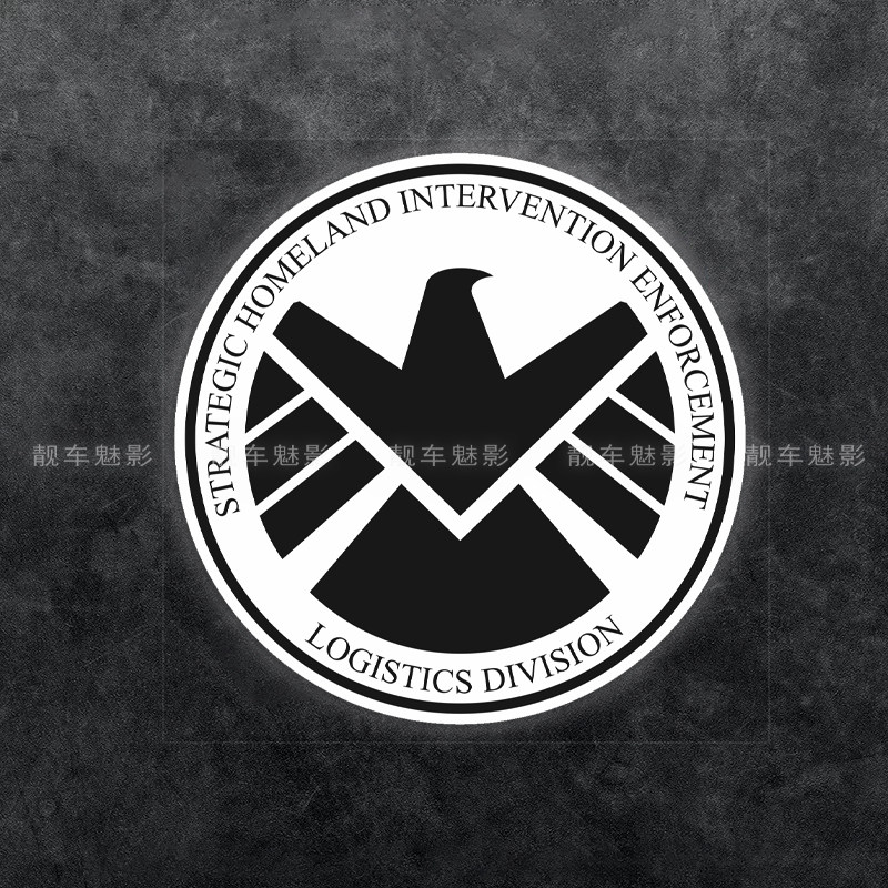魅影车贴 车贴 漫威 队长 神盾标志logo 3M 反光贴