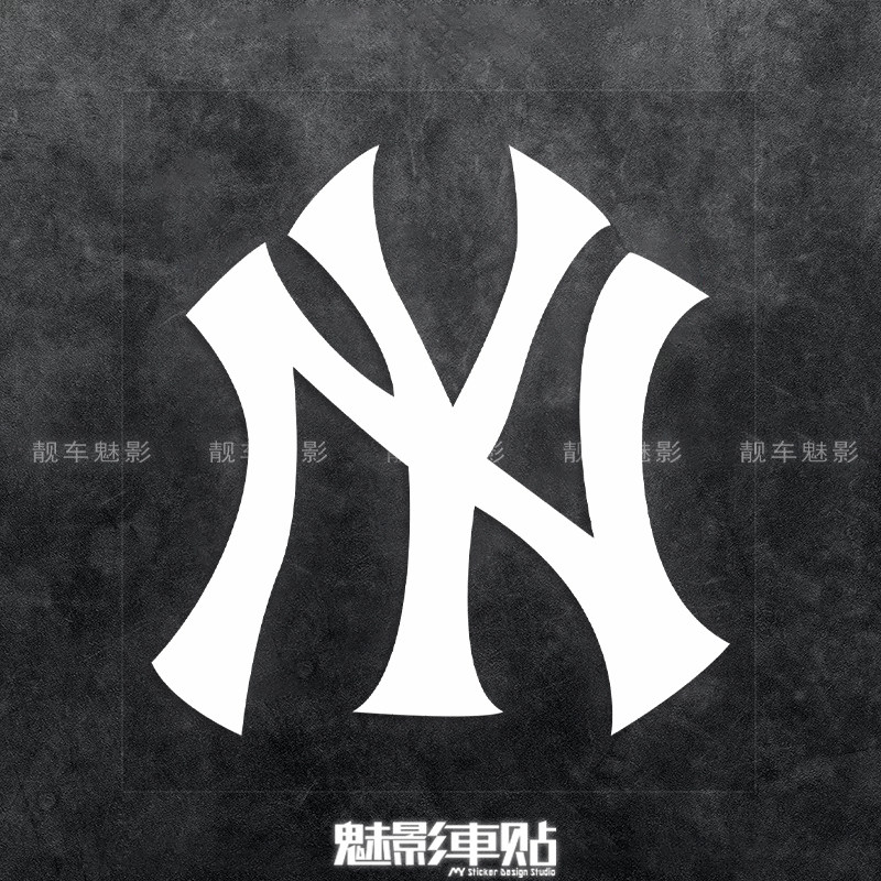 魅影车贴 NY 纽约 NEW YORK 棒球 反光贴 贴纸 贴花 防水贴