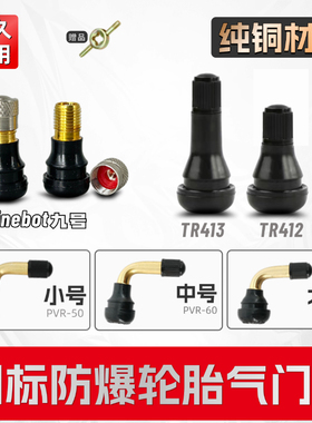 九号平衡车PVR50/60/70真空胎气门嘴摩托车踏板电动车铜气嘴弯嘴