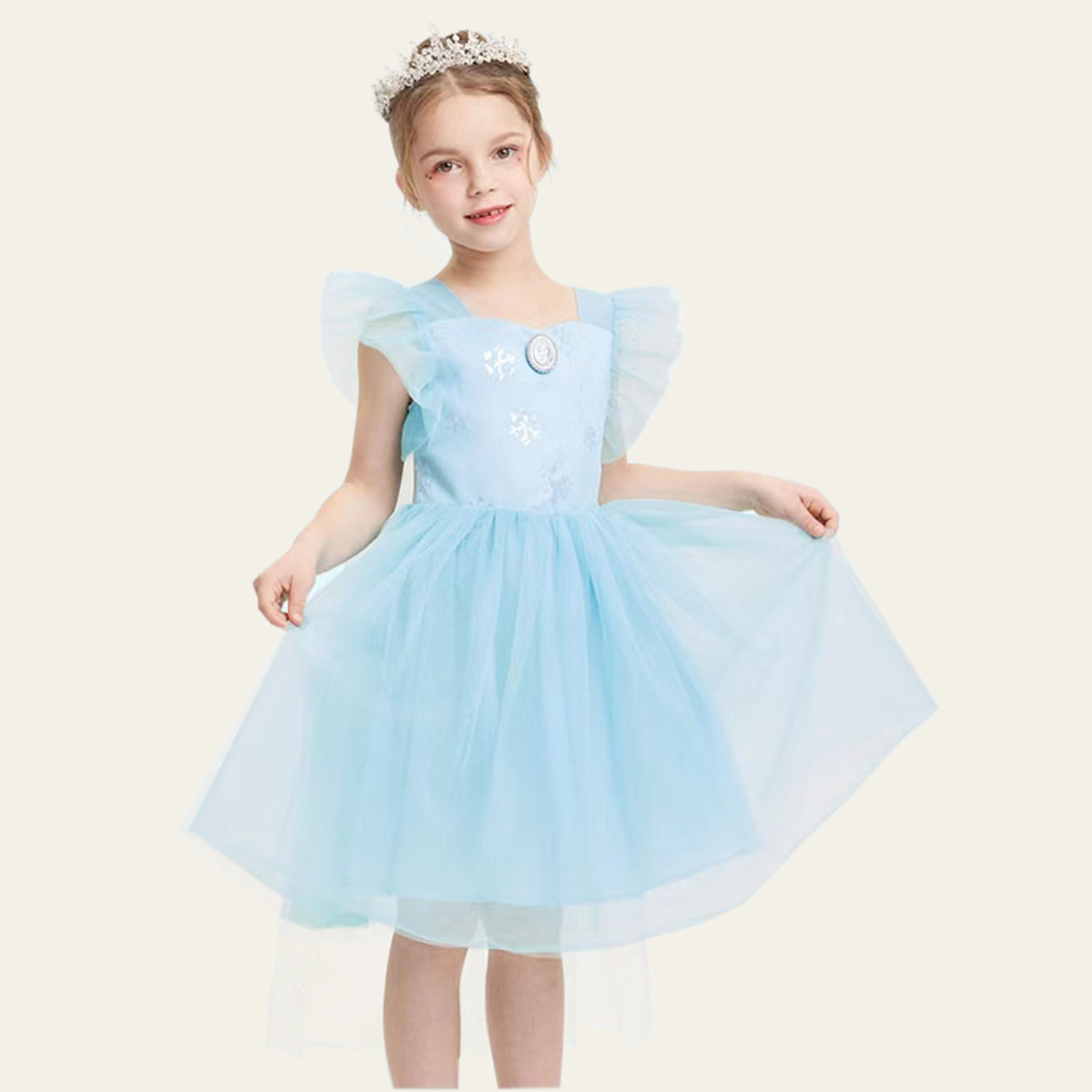 迪士尼童装夏季儿童连衣裙纱裙表演服背心裙女童艾莎公主裙薄专柜