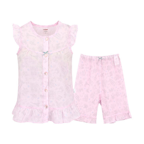 专柜进口凯丽斯儿童开襟短裤睡衣