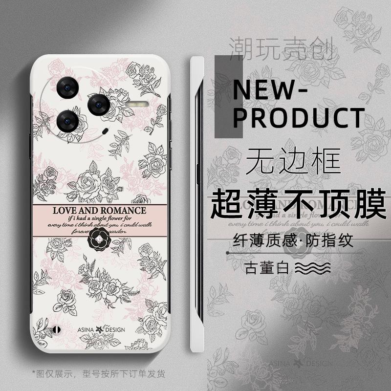 于红米k80PRO手机壳网红玫瑰花语适用K70至尊版K60半包新款K50超薄无边框NOTE14不顶膜NOTE13防摔12硬壳