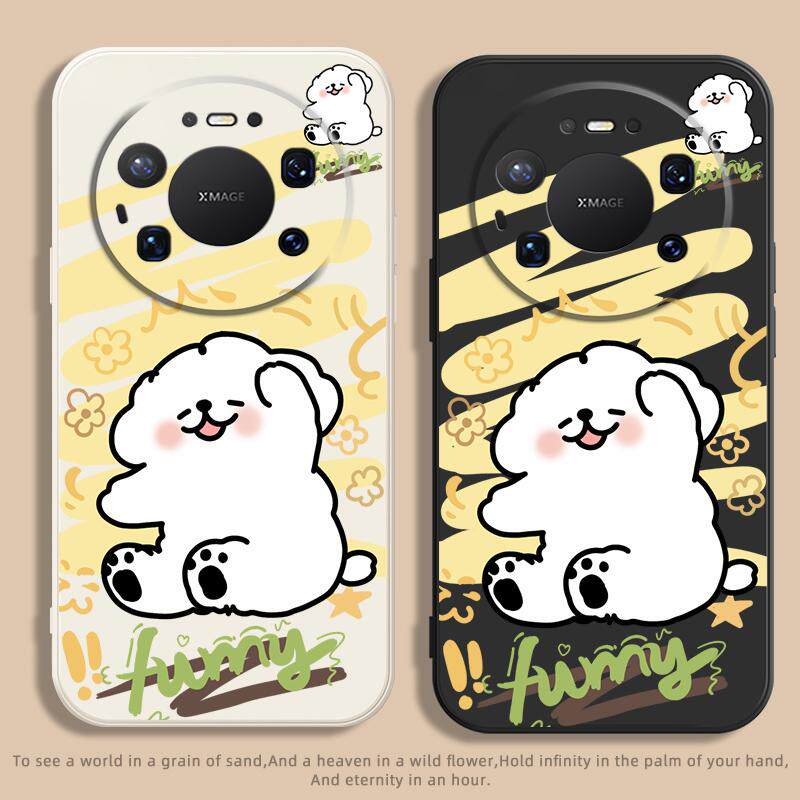 趣味小狗适用于华为MATE80PRO手机壳简约70AIR磨砂MATE60全包MATE50不顶膜Pura80新款70情侣60p防摔软壳