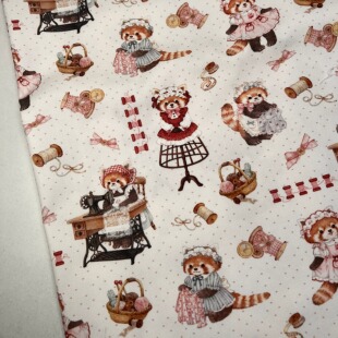 独家版权 爱缝纫的小浣熊  全棉细帆  手工DIY 面料