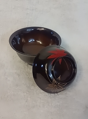 进口木胎漆器大漆盖碗125mmx100mm