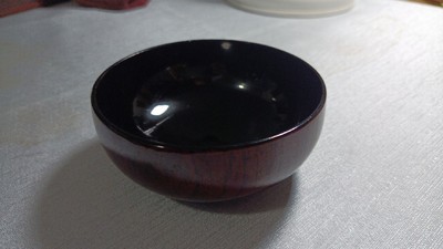 出口漆器木胎外棕露木内黑茶酒钵杯100mmx45mm