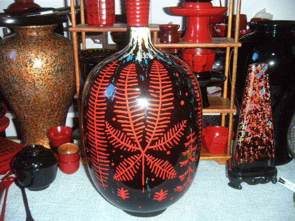 福州特产脱胎漆器花瓶/保真脱胎