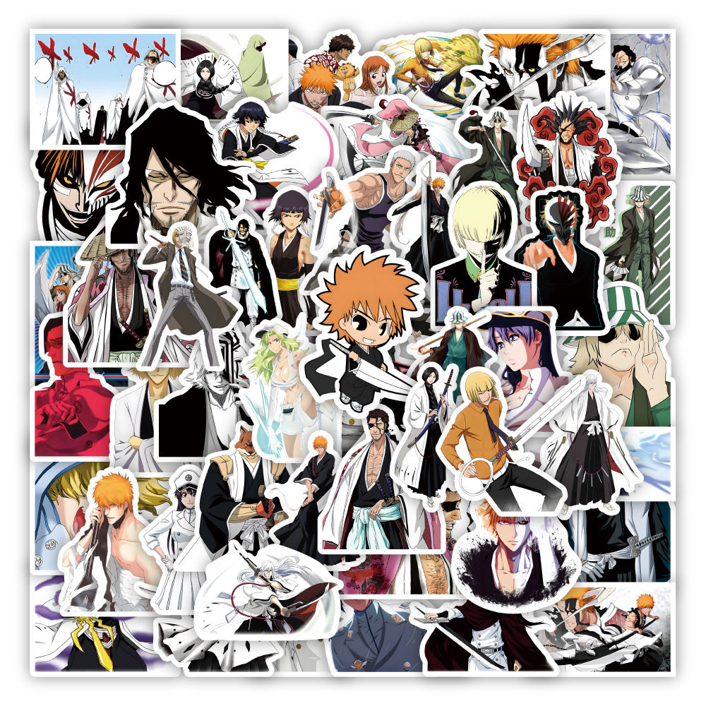 50张日漫死神动漫贴纸装饰笔记本电脑摩托车文具盒防水贴画批发,3C数码配件,笔记本个性小贴纸,淘宝优惠券,粉丝福利购,淘宝优惠卷