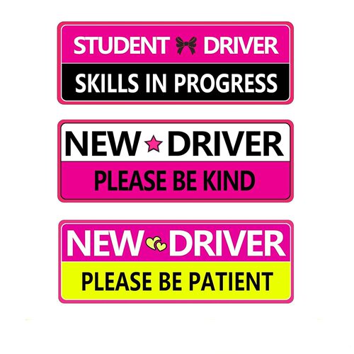 亚马逊新手司机汽车贴纸 STUDENT DRIVER学生新手安全PVC防水