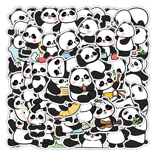 50张卡通熊猫panda中国国贴纸防水行李箱笔记本水杯创意sticker