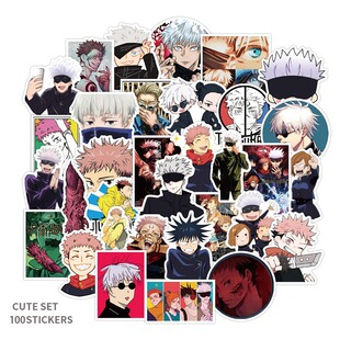 100张日本动画咒术会战卡通贴纸PVC防水跨境笔记本水杯电脑装饰贴