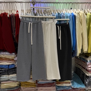 抽绳松紧腰长裤 阔腿休闲裤 806 女小个子窄版 超柔软加绒加厚糯米裤