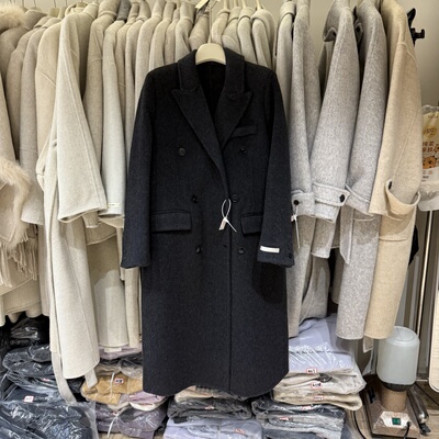 高级感显瘦正肩双面羊绒大衣女法式气质小个子中长款毛呢外套8016