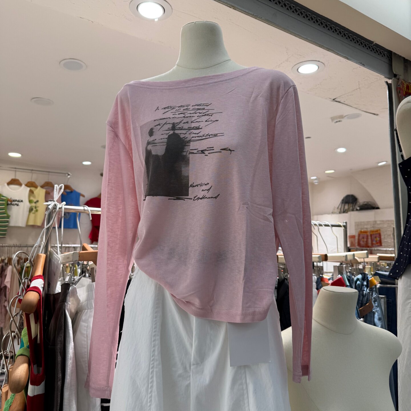 夏季超薄长袖防晒面膜T恤女韩版宽松休闲斜肩棉质打底衫上衣5803