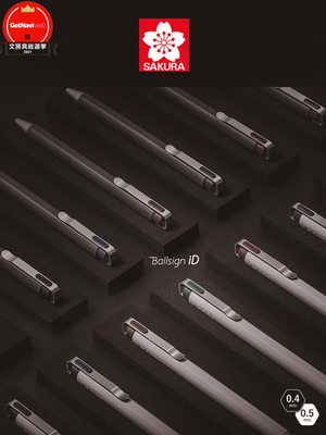 文具大赏日本限定款波晒ballsign id按动式中性笔复古水笔商务办