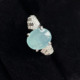A货S925银镶国检 8缅甸老坑正品 翡翠林 高冰种天空蓝翡翠戒指10