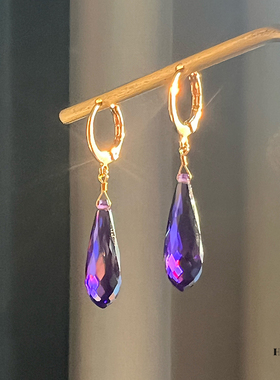 《紫气东来》原创设计小众高级神秘水滴耳扣耳环锆石复古耳夹耳挂