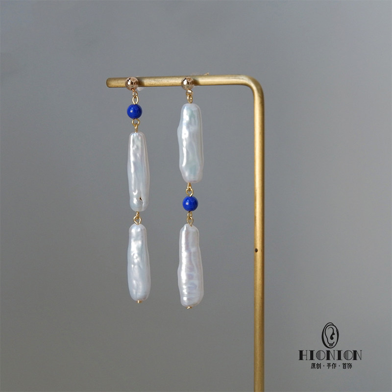 《白日梦》原创设计小众天然淡水珍珠耳钉新中式复古耳夹不对称,饰品/流行首饰/时尚饰品新,耳钉,淘宝优惠券,粉丝福利购,淘宝优惠卷