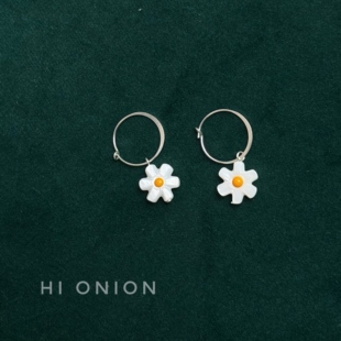 HiOnion《德米安》雏菊s925银耳环小众百搭春夏耳饰个性可水洗